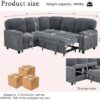 81'' Modular Sectional Sleeper Sofa with Pull Out Bed, U Shaped Sectional Couch with Storage & USB Charging, Extra Wide and Deep Seat Couches for Living Room (Grey)