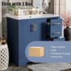 36" Bathroom Vanity with Ceramic Sink Combo, Freestanding Modern Bathroom Storage Vanity Cabinet with 2 Soft-Closing Doors & 4 Drawers, Bathroom Vanities, Solid Wood Frame, Storage Cabinet (Blue)