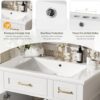 30'' Bathroom Vanity with Single Sink Combo, Freestanding Modern Bathroom Storage Sink Cabinet, Storage Cabinet with 2 Drawers & 2 Door, Solid Wood Frame for Small Bathrooms, White