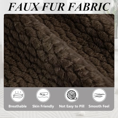 39.4'' Accent Chair for Living Room Chairs, 360° Swivel Accent Chairs, Upholstered Comfy Reading Chair for Bedroom Rotating Barrel Armchair with Metal Base for Apartment, Office (2, Dark Brown)