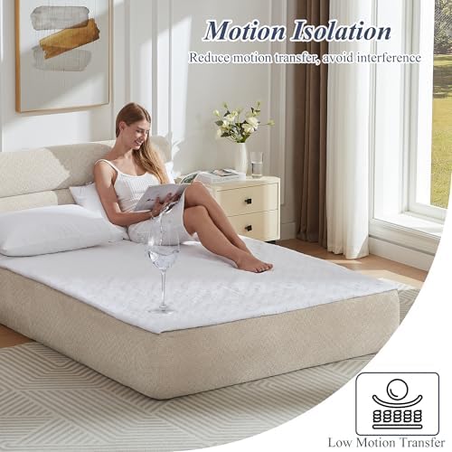 All in One Full Mattress & Bed Frame,13.5'' Memory Foam Compress Bed in a Box with Headboard | Motion Isolation | No Assembly Required | Living Room Apartment Bedroom (Khaki)