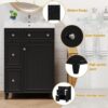 24" Modern Bathroom Vanity with Sink, Sink Cabinet with Ceramic Basin, Bathroom Vanities Cabinet with 2 Drawers & 1 Door (Black)