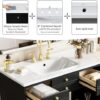 30'' Bathroom Vanity with Ceramic Sink Combo, Solid Wood Frame Bathroom Storage Cabinet, Freestanding Vanity Set with 2 Drawers & Soft Closing Doors (30'')