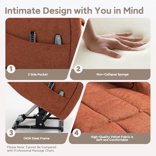 Extra Large Power Lift Recliner with Independently Adjustable Headrest, Lumbar, Backrest, Legrest Lift Lazy Boy Recliners Chairs for Elderly with Vibrating Leg Massage and Heated Seat