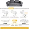 78 Inch Futon Sofa Bed, 2-in-1 Folding Convertible Sofa Bed, Oversized Chenille Upholstered Boneless Couch, Loveseat Sleeper Bed Floor Couch Modular Futon Couches for Living Room Bedroom (Grey)