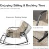 35'' Oversized Rocking Chair Nursery, Upholstered Glider Rocker Nursery Rocking Accent Chair, Recliner Armchair with Side Pocket, Comfy Side Living Room Chairs for Bedroom Nursing Room (White)