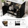 30'' Bathroom Vanity with Ceramic Sink Combo, Solid Wood Frame Bathroom Storage Cabinet, Freestanding Vanity Set with 2 Drawers & Soft Closing Doors (30'')