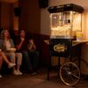 Upgraded 16oz Commercial Popcorn Machine with Cart, 850W Large Vintage Popcorn Maker for 15-20 People, Pop Corn Machine Makes Up to 80 Cups for Home Party(Black)