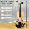 Beginner Violin 4/4 Full Size Kit, Violin Fiddle Set for Professional, Teens, Student, Hand Carved Acoustic Violins Set with Bow, Rosin, Shoulder Rest, Extra Strings and a Lightweight Hard Case