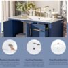 36" Bathroom Vanity with Ceramic Sink Combo, Freestanding Modern Bathroom Storage Vanity Cabinet with 2 Soft-Closing Doors & 4 Drawers, Bathroom Vanities, Solid Wood Frame, Storage Cabinet (Blue)