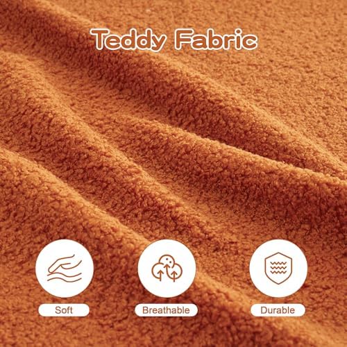 82'' L Shaped Couch | Boneless Couches for Living Room with 1 Ottoman | Modular Sectional Couch in A Box | 32D High Density Sponge | Curved Armrest Sofa (Orange, 2Seater + 1 Otto)