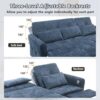 2-in-1 Sleeper Sofa with Pull Out Couch Bed and a Reversible Recliner, 82'' Convertible Chenille Cloud Couch with USB & Adjustable Backrest Comfy Recliner Couches for Living Room Apartment (Blue)