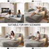 80'' Oversized Chaise Lounge Chair Indoor, Comfy Cloud Couch, Sleeper Sofa Bed, Deep Seat Loveseat Couch, Couches for Living Room, Reading Nook, or Bedroom (Grey)
