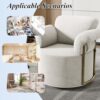 360° Swivel Accent Armchair, Deep Cushioned Seat Vanity Chair, Nursery Chair with Steel Structure Base, Swivel Chairs for Living Room, Bedroom, Baby Room (Round, Beige)