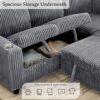 81'' Modular Sectional Sleeper Sofa with Pull Out Bed, U Shaped Sectional Couch with Storage & USB Charging, Extra Wide and Deep Seat Couches for Living Room (Grey)