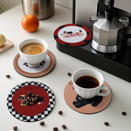 Artistic Retro Circular Coffee Mat,Dining Mat and Coaster