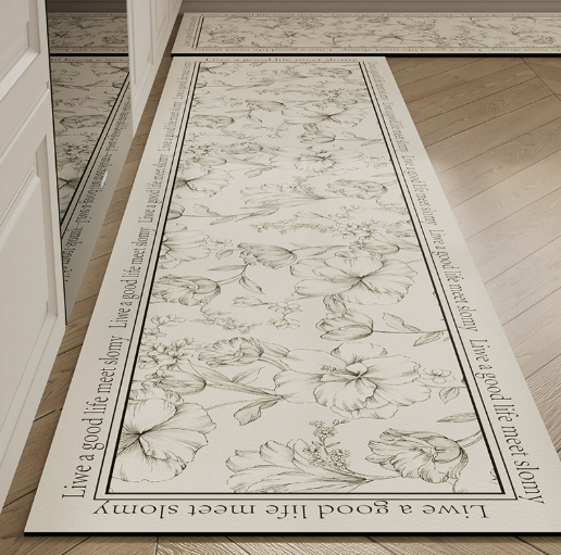 Kitchen mat anti-slip oil-resistant wash-free diatomite absorbent