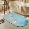 Oval-shaped non-slip absorbent bathroom mat