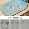 Oval-shaped non-slip absorbent bathroom mat